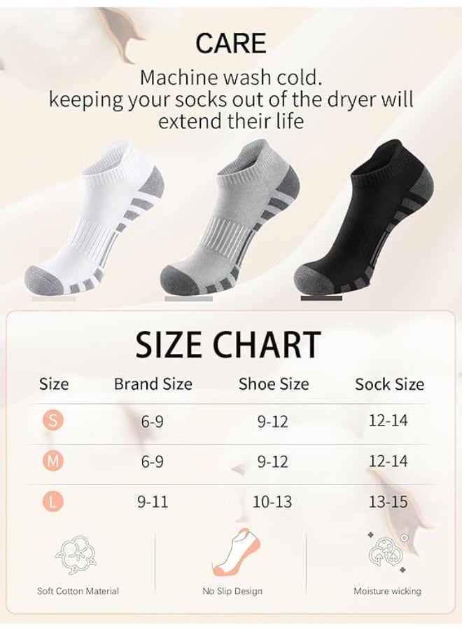 Ankle Athletic Running Socks Cushioned Breathable Low Cut Sports Tab Socks for Men and Women (6 Pairs) - Image 5